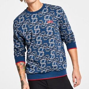HUGO Men's Dengalis Allover Snake Graphic Sweatshirt Sz Large